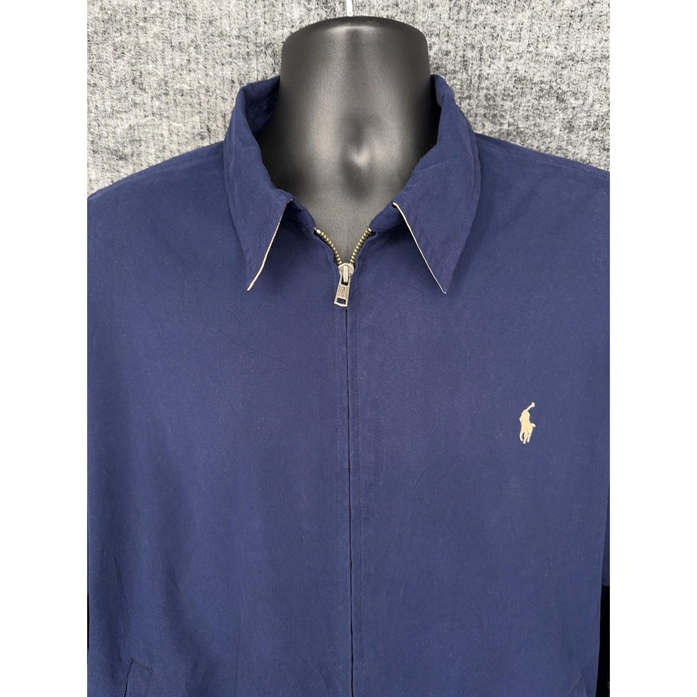 Vintage Polo Ralph Lauren Harrington Jacket Mens XL Blue Windbreaker 90s Lined - Picture 3 of 11